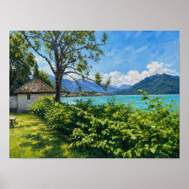 Póster Tegernsee en los Alpes (Frente)