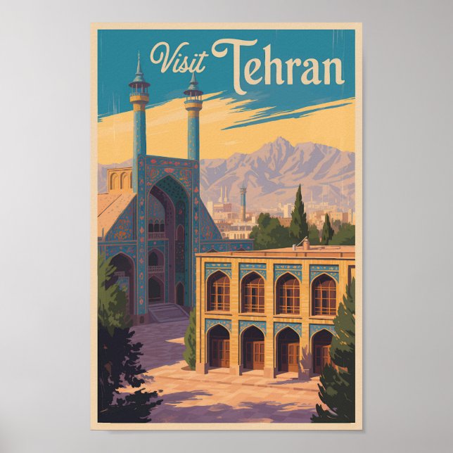 Póster Teherán Irán Viajes del Ilustracion del Palacio de (Frente)