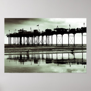 Póster Teignmouth Pier Y Beach Devon England Reino Unido