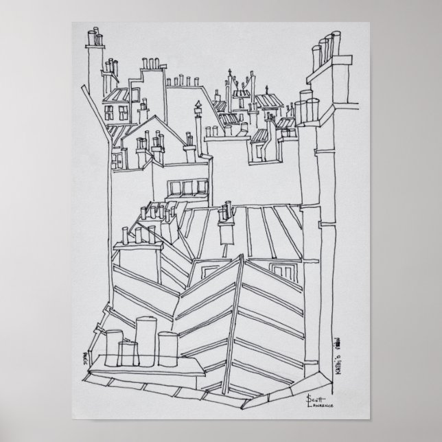 Póster Tejados de París, Francia (Frente)