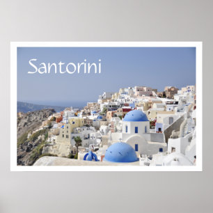 Póster Tejados, Santorini (Thira), Grecia
