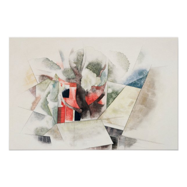 Póster Tejados y Fantasía de Charles Demuth (Anverso)