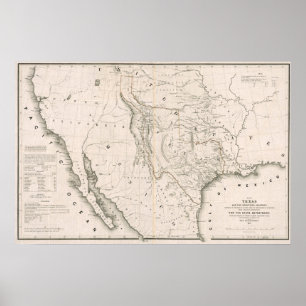 Póster Tejas California y Oregon, 1846