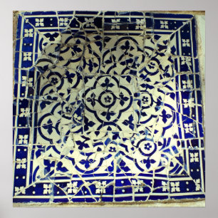 Póster Tejas de mosaico de Guell del parque de Gaudi