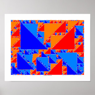 Póster tejas del truchet del fractal