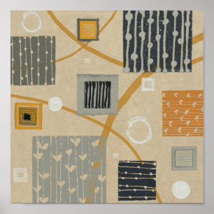 Póster Tejas gráficas abstractas