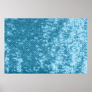 Póster Tejido brillante azul cielo con secuencias, fondo