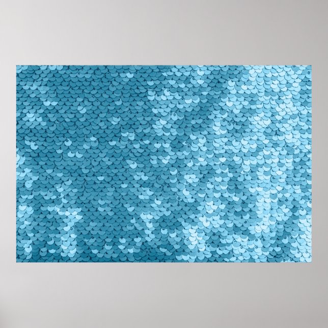 Póster Tejido brillante azul cielo con secuencias, fondo  (Frente)