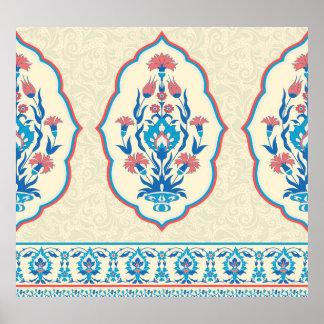 Póster Tejido de flores étnicas: Elegancia sin inconvenie