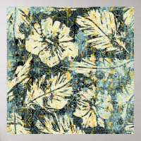 Tejido de hibisco de estilo hawaiano con fondo tri