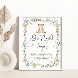 Póster Tejido de madera Talla de pañales nocturnos