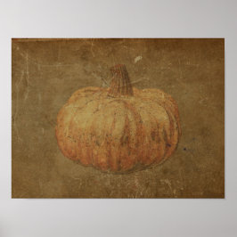 Póster Tejido de otoño del Naranja antiguo de calabaza