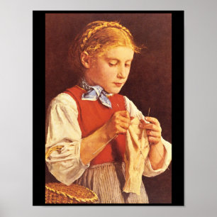 Póster Tejido joven Chica', retratos
