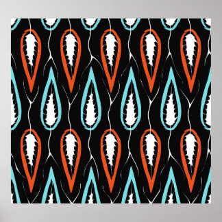 Póster Tejido retro: textura sin costura floral
