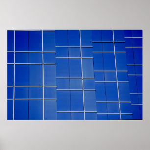 Póster Tejidos florales azules y blancos