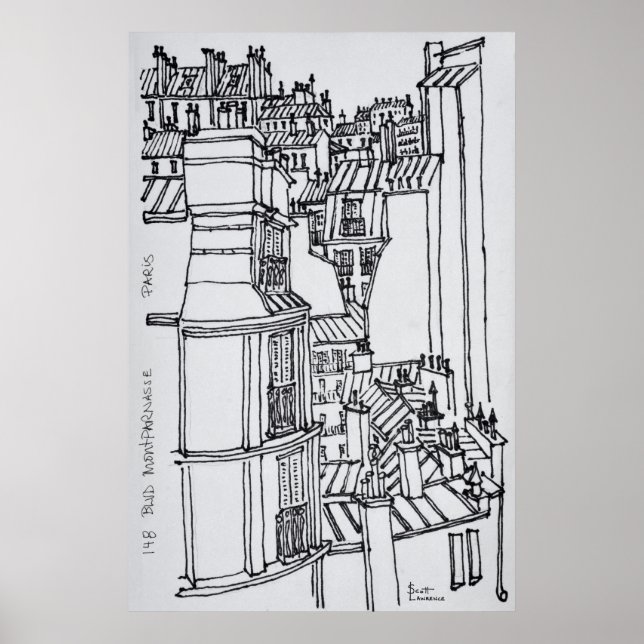 Póster Tejidos Haussmann Style | París, Francia (Frente)