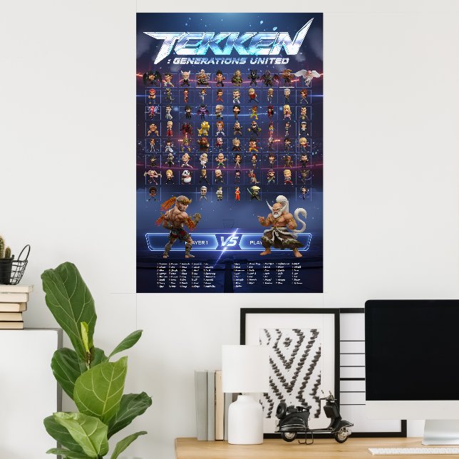 Póster Tekken Chibi Characters Vertical Wall Poster (Oficina en casa)