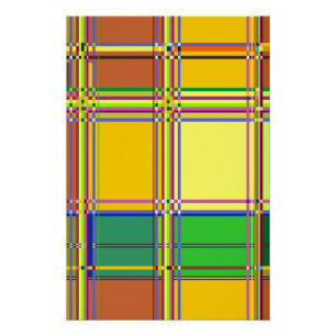 Póster Tela Colorida Caribeña Madras Tartán