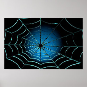Póster Tela de Araña Azul Fresca