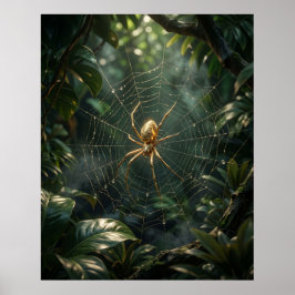 Póster Tela de Araña de Seda Dorada