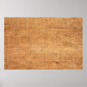 Póster Tela de arpillera marrón de fondo o tela de saco