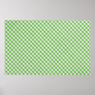 Póster Tela de cuadros verdes, textura de manteles