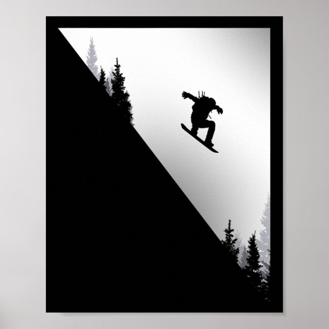 Póster Tela de nieve - Snowboard Snowboard Snowboard (Frente)