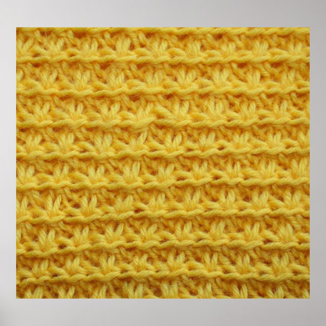 Póster Tela de punto amarillo: textura rayada. (Frente)