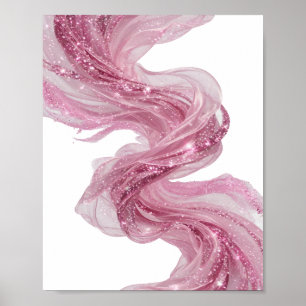 PÓSTER TELA PLATEADA QUE BRILLA CON DESTELLOS ROSADOS