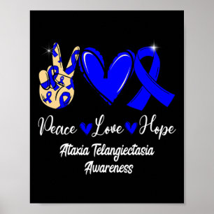 Póster Telangiectasia Conciencia Paz Esperanza Cinta Azul