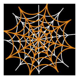 Póster telaraña blanca y naranja
