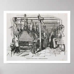 Póster Telares de poder del telar jacquar (grabado)