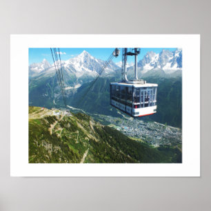 Póster Teleférico sobre Chamonix