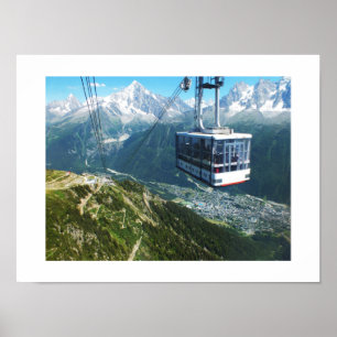 Póster Teleférico sobre Chamonix