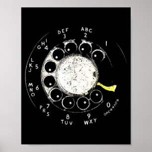 Póster Teléfono Antiguo con Patrón de Dial de Marcación R