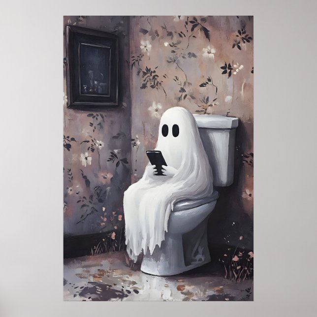 Póster Teléfono Móvil con Aspecto de Fantasma en Impresió (Frente)