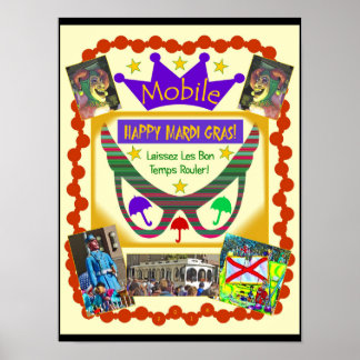 Póster Teléfono móvil de Feliz Mardi Gras