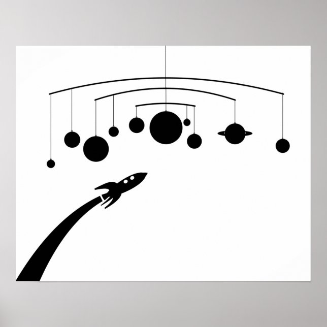 Póster Teléfono móvil del cohete retro (Frente)