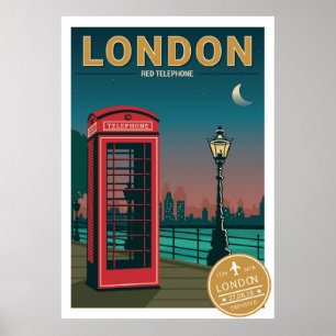 Póster Teléfono rojo de Londres