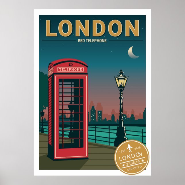 Póster Teléfono rojo de Londres (Frente)