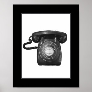 Póster Teléfono rotario de época 80