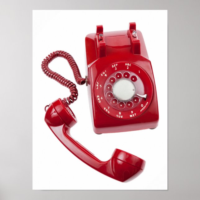 Póster Teléfono rotativo rojo (Frente)