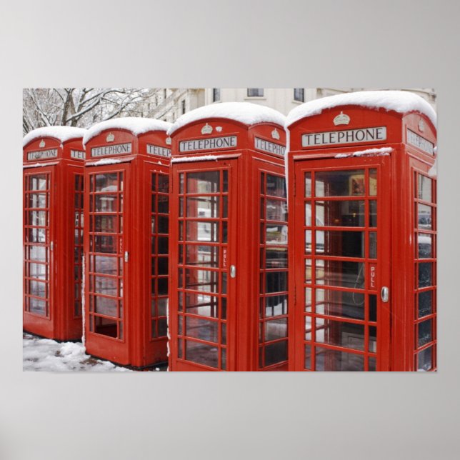 Póster Teléfonos rojos cerca del Big Ben (Frente)