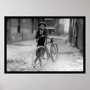 Póster Telegraph Messenger Boy Waco, Texas 1913