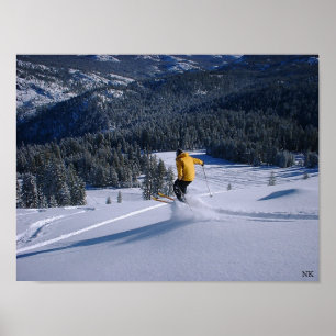 Póster Telemark Skiier toma vuelo