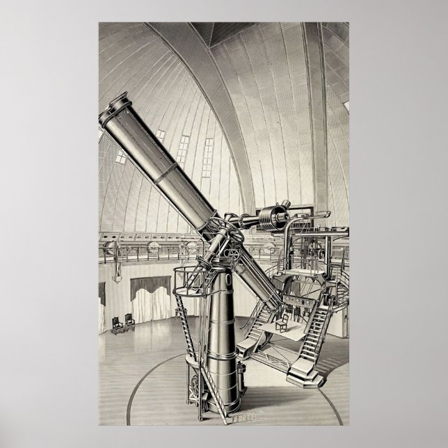 Póster Telescopio antiguo (Frente)