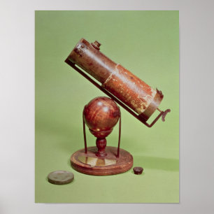Póster Telescopio de Sir Isaac Newton 1671