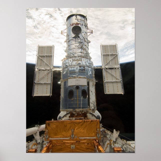 Póster Telescopio espacial Hubble & Atlantis (Frente)