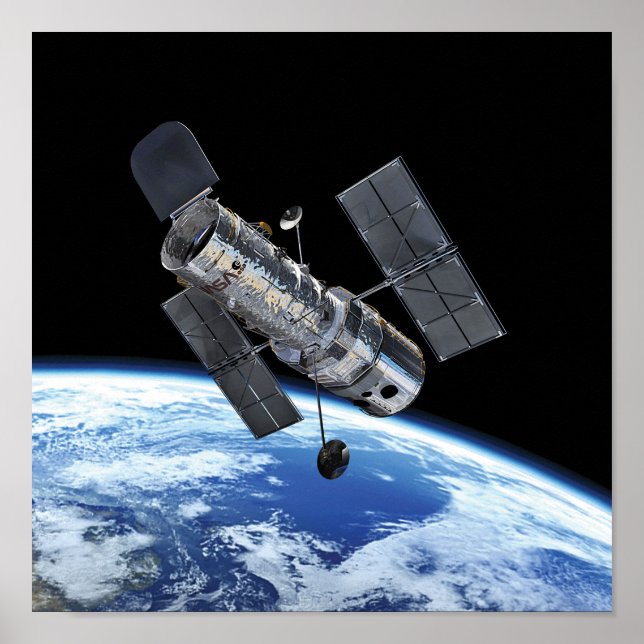 Póster Telescopio Espacial Hubble en Órbita Terrestre Fot (Frente)