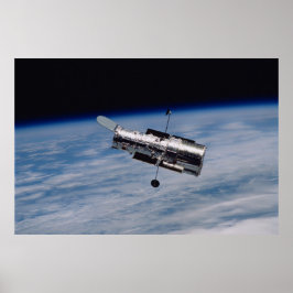 Póster Telescopio espacial Hubble y la Tierra
